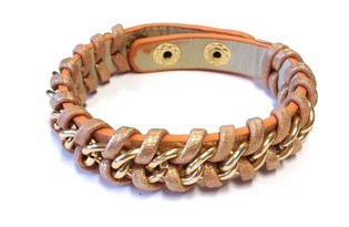 Pulsera Trenzada Estilo Ibiza Color Salmón (1 ud)