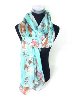 Bufanda Estilo Ibiza Turquesa con Rosa/Marrón (1 ud)