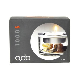 QDO - Portavelas de Lujo en Acero Inoxidable y Cristal (1 ud.)