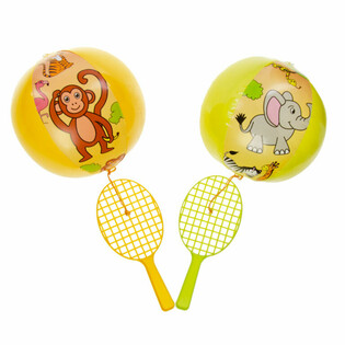 RAQUETA DE PÁDEL CON PELOTA - ANIMALES DE LA SELVA (12 uds.)