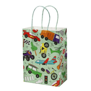 BOLSA DE REGALO DE PAPEL - VEHÍCULOS - Dim. 16x9x22 CM (12 uds.)
