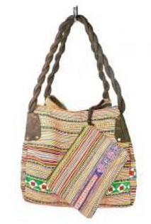 Bolso Brocado B-Fair Pequeño Marrón y Verde (1 ud)